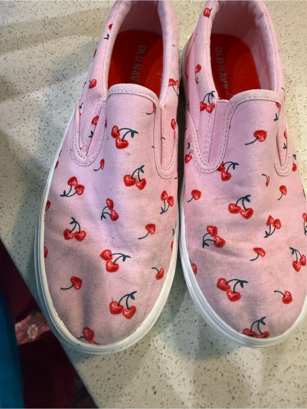 Old Navy Pink Cherry-Print Slip-On Sneakers
